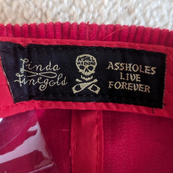 ASSHOLES LIVE FOREVER Red Corduroy Dad Hat - Picture 3 of 8